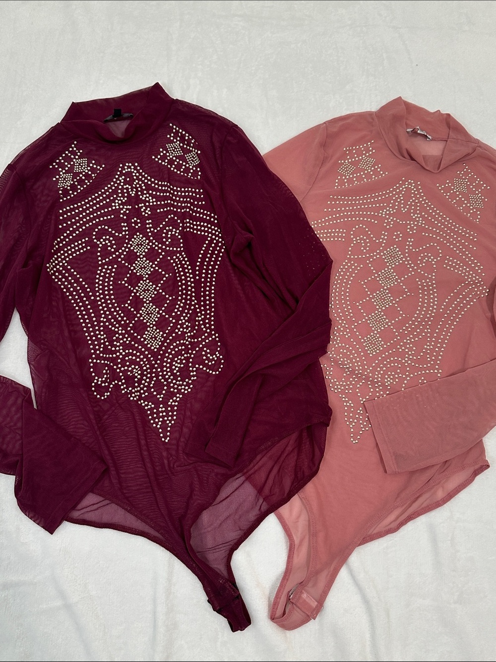 🦎 Bundle of 2 Iris Mesh Sheer Studded Bodysuits